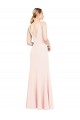 Rose Trapèze Col V Crêpe Stretch Longue Formelles Robes demoiselle d'honneur / Robes de soirée / Robes de bal Grossiste