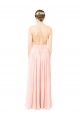Rose Trapèze Licou Mousseline Longue Robes demoiselle d'honneur Grossiste