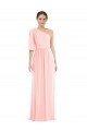 Rose Trapèze Mousseline Longue Robes demoiselle d'honneur Grossiste