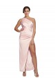 Rose Trapèze Satiné Soyeux Longue Robes demoiselle d'honneur / Robes de bal Grossiste