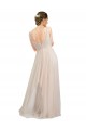 Rose Trapèze Scoop Tulle Longue Robes demoiselle d'honneur Grossiste