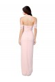 Rose Trapèze Épaule Dénudée Sans bretelle Mousseline Longue Asymétrique Robes demoiselle d'honneur Grossiste