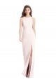 Rose Trompette Bateau Crêpe Stretch Longue Robes demoiselle d'honneur / Robes de bal Grossiste