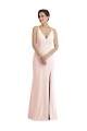 Rose Trompette Col V Crêpe Stretch Longue Formelles Robes demoiselle d'honneur / Robes de soirée / Robes de bal Grossiste