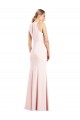 Rose Trompette Col V Crêpe Stretch Longue Robes demoiselle d'honneur / Robes de bal Grossiste