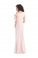 Rose Trompette Épaule Dénudée Crêpe Stretch Longue Formelles Robes demoiselle d'honneur / Robes de soirée / Robes de bal Grossiste