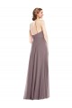 Rose poudré Trapèze Licou Mousseline Longue Formelles Robes demoiselle d'honneur / Robes de soirée Grossiste