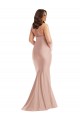 Rose poussiéreux Sirène Licou Satiné Soyeux Longue Formelles Robes demoiselle d'honneur / Robes de soirée / Robes de bal Grossiste