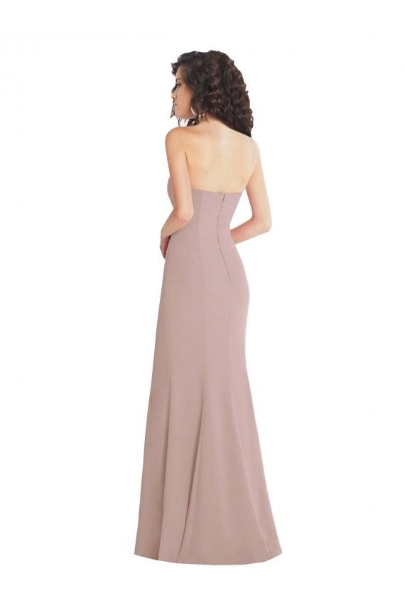 Rose poussiéreux Sirène Sans bretelle Crêpe Stretch Longue Formelles Robes demoiselle d'honneur / Robes de soirée / Robes de bal Grossiste