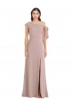 Rose poussiéreux Trapèze Épaule Dénudée Crêpe Stretch Longue Formelles Robes demoiselle d'honneur / Robes de soirée / Robes de bal Grossiste