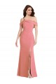 Rose vif Trompette Crêpe Stretch Longue Robes demoiselle d'honneur / Robes de bal Grossiste