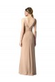 Rouge Fourreau Col V Mousseline Longue Robes demoiselle d'honneur Grossiste