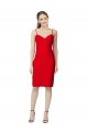 Rouge Fourreau Crêpe Stretch Courte Robes demoiselle d'honneur / Robes de soirée / Robes de cocktail Grossiste