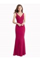 Rouge Sirène Col V Mousseline Longue Robes demoiselle d'honneur / Robes de bal Grossiste
