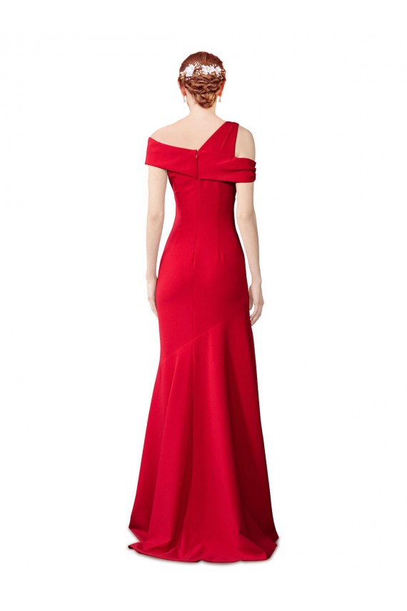 Rouge Sirène Crêpe Stretch Longue Formelles Robes demoiselle d'honneur / Robes de soirée / Robes de bal Grossiste