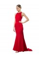 Rouge Sirène Licou Col Haut Crêpe Stretch Longue Formelles Robes demoiselle d'honneur / Robes de soirée / Robes de bal Grossiste