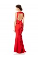 Rouge Sirène Licou Col Haut Crêpe Stretch Longue Formelles Robes demoiselle d'honneur / Robes de soirée / Robes de bal Grossiste