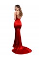 Rouge Sirène Satiné Stretch Longue Formelles Robes demoiselle d'honneur / Robes de soirée / Robes de bal Grossiste