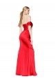 Rouge Sirène Épaule Dénudée Satiné Stretch Longue Formelles Robes demoiselle d'honneur / Robes de soirée / Robes de bal Grossiste