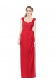 Rouge Trapèze Mousseline Longue Robes demoiselle d'honneur Grossiste