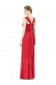 Rouge Trapèze Mousseline Longue Robes demoiselle d'honneur Grossiste