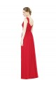 Rouge Trapèze Mousseline Longue Robes demoiselle d'honneur Grossiste