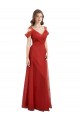 Rouge Trapèze Tulle Longue Robes demoiselle d'honneur Grossiste