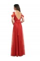 Rouge Trapèze Tulle Longue Robes demoiselle d'honneur Grossiste