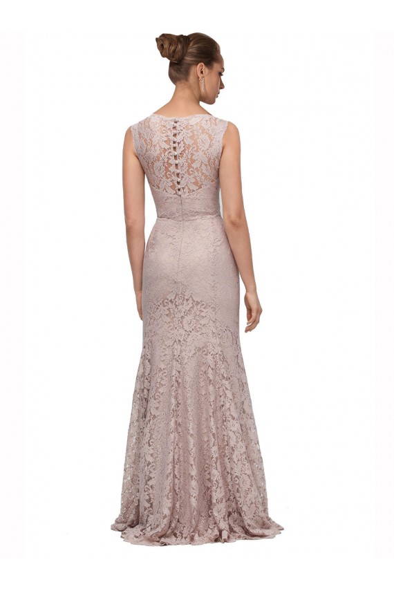 Sirène Illusion Scoop Dentelle Longue Robes demoiselle d'honneur / Robes de bal Grossiste