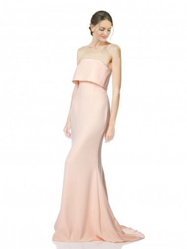 Sirène Sans bretelle Col Haut Crêpe Stretch Longue Formelles Robes demoiselle d'honneur / Robes de soirée / Robes de bal Grossiste