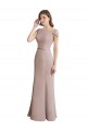 Sirène Scoop Col Haut Mousseline Dentelle Longue Robes demoiselle d'honneur Grossiste