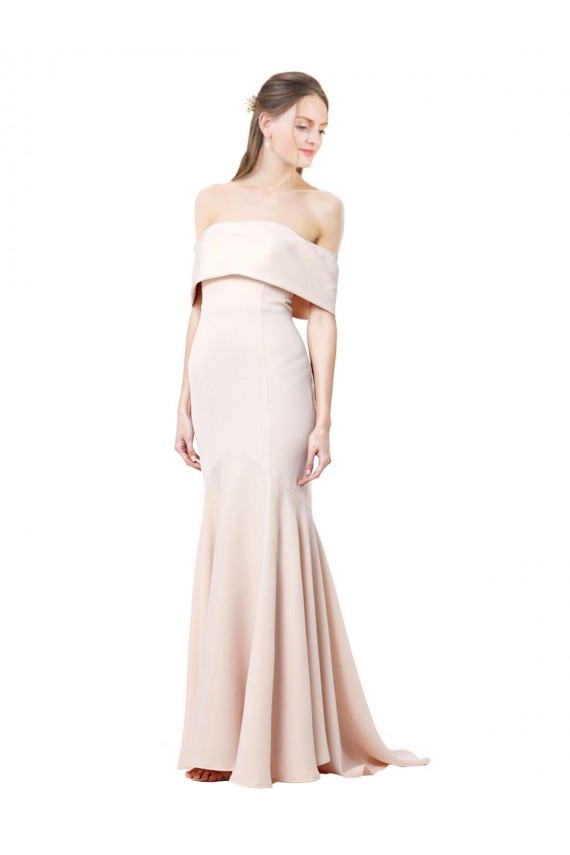 Sirène Épaule Dénudée Col Haut Crêpe Stretch Longue Formelles Robes demoiselle d'honneur / Robes de soirée / Robes de bal Grossiste