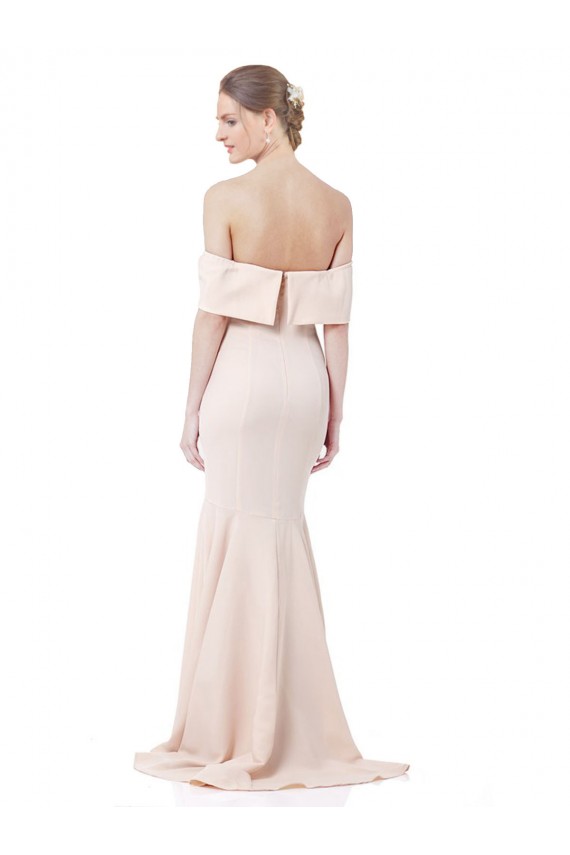 Sirène Épaule Dénudée Col Haut Crêpe Stretch Longue Formelles Robes demoiselle d'honneur / Robes de soirée / Robes de bal Grossiste