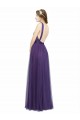 Trapèze Bretelles spaghetti Bateau Tulle Longue Robes demoiselle d'honneur Grossiste