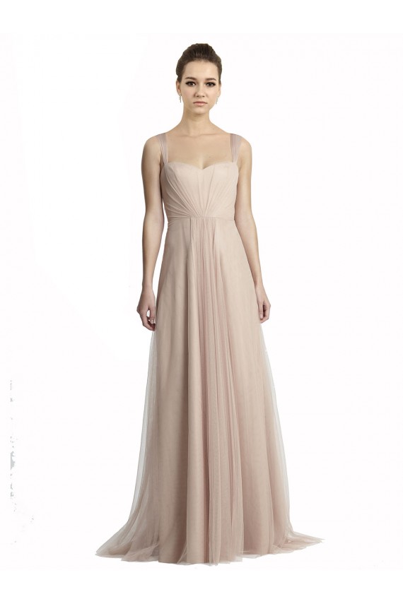 Trapèze Col Carré Tulle Longue Robes demoiselle d'honneur Grossiste