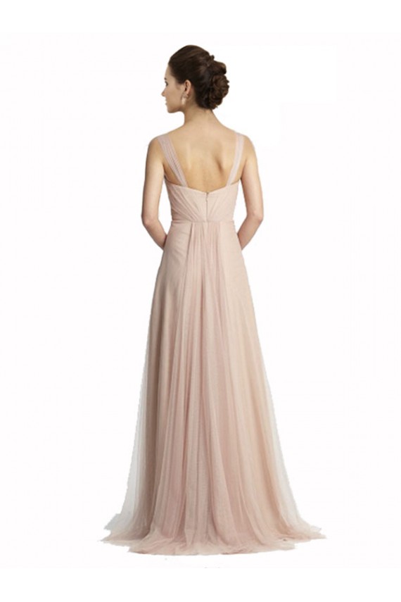Trapèze Col Carré Tulle Longue Robes demoiselle d'honneur Grossiste