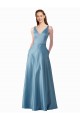 Trapèze Col Haut Satiné Longue Robes demoiselle d'honneur / Robes de bal Grossiste