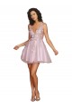 Trapèze Col V Courte Tulle Courte Robes demoiselle d'honneur / Robes de cocktail Grossiste