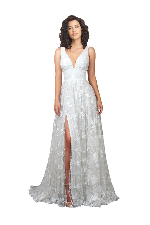 Trapèze Col V Dentelle Robes de mariée Grossiste