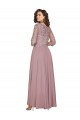 Trapèze Col V Mousseline Longue Robes demoiselle d'honneur / Robes de bal Grossiste