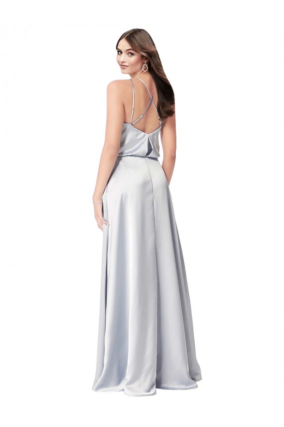 Trapèze Licou Satiné Soyeux Longue Formelles Robes demoiselle d'honneur / Robes de soirée Grossiste