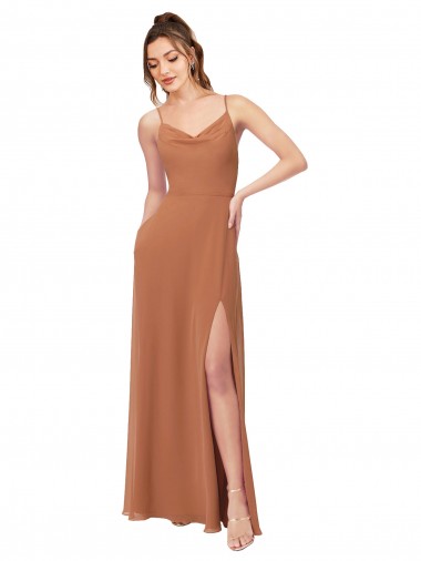 Trapèze Mousseline Longue Robes demoiselle d'honneur Grossiste