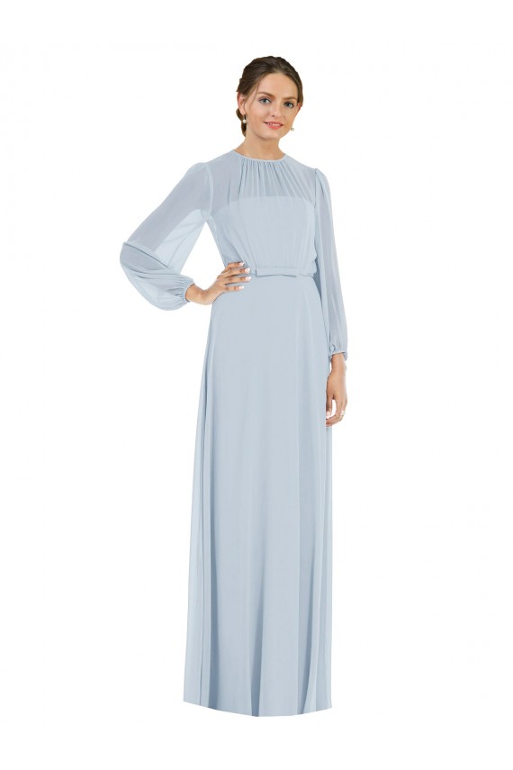 Trapèze Sans bretelle Mousseline Longue Formelles Robes demoiselle d'honneur / Robes de soirée Grossiste