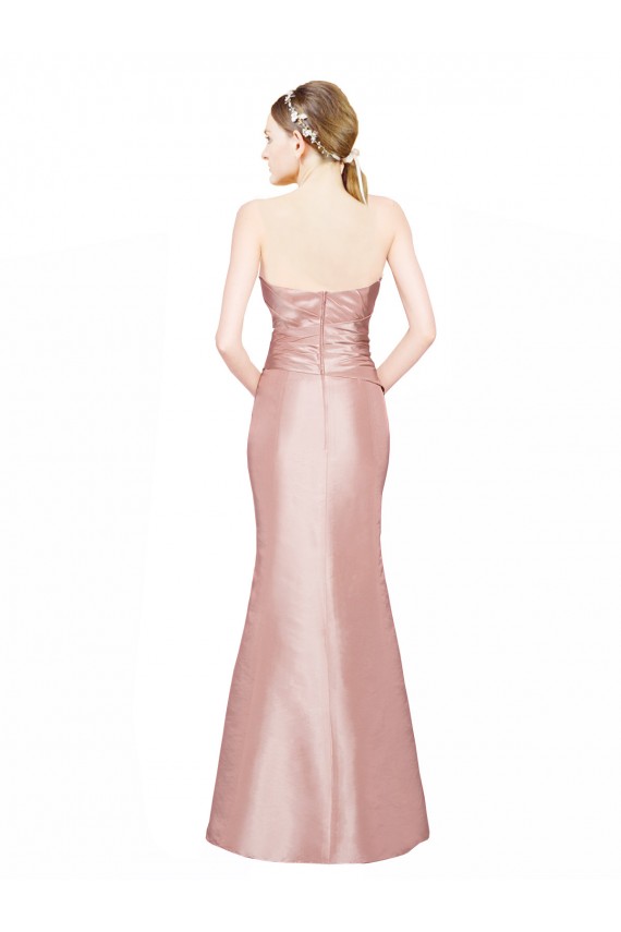 Trapèze Sans bretelle Satiné Stretch Longue Formelles Robes demoiselle d'honneur / Robes de soirée / Robes de bal Grossiste