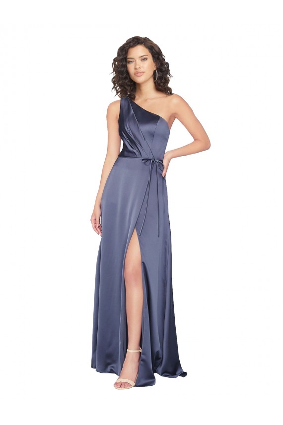 Trapèze Satiné Soyeux Longue Formelles Robes demoiselle d'honneur / Robes de soirée / Robes de bal Grossiste