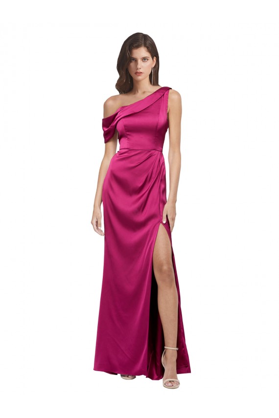 Trapèze Satiné Stretch Longue Formelles Robes demoiselle d'honneur / Robes de soirée / Robes de bal Grossiste