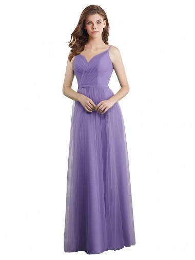 Trapèze Tulle Longue Robes demoiselle d'honneur Grossiste
