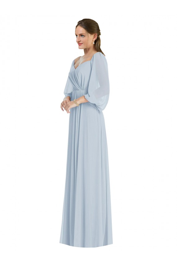 Trapèze Épaule Dénudée Mousseline Longue Formelles Robes demoiselle d'honneur / Robes de soirée Grossiste