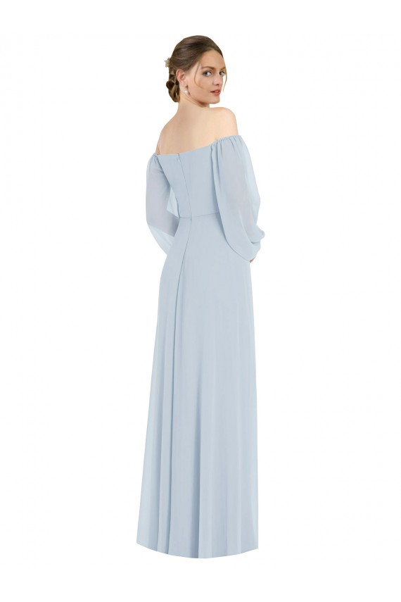 Trapèze Épaule Dénudée Mousseline Longue Formelles Robes demoiselle d'honneur / Robes de soirée Grossiste