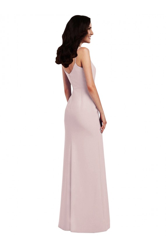 Trompette Bretelles spaghetti Crêpe Stretch Longue Formelles Robes demoiselle d'honneur / Robes de soirée / Robes de bal Grossiste